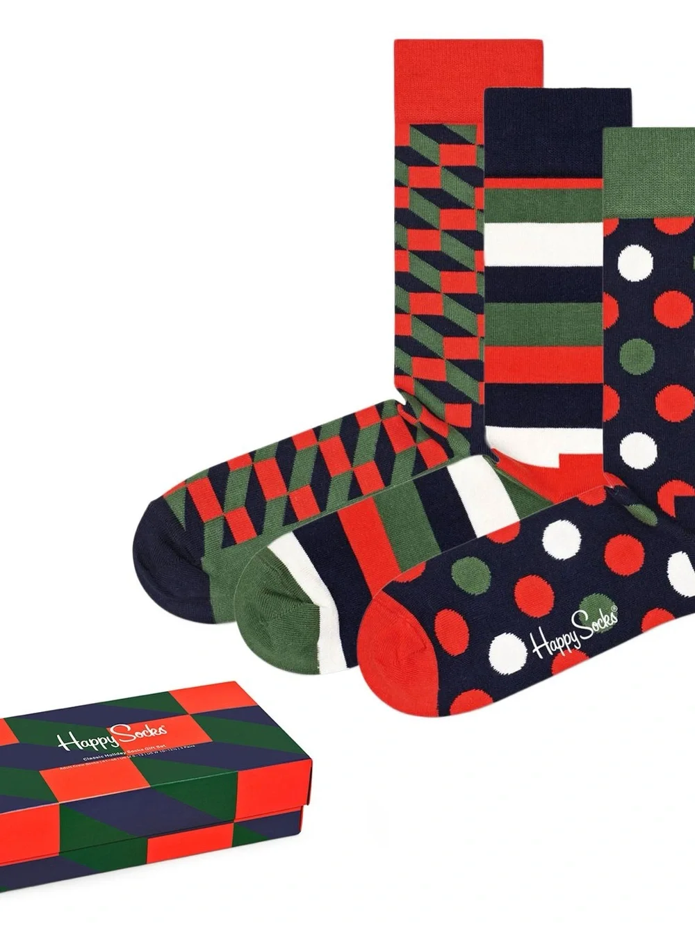 Happy Socks Classic Holiday Gift Box 3-Pack - Inisex NIP
